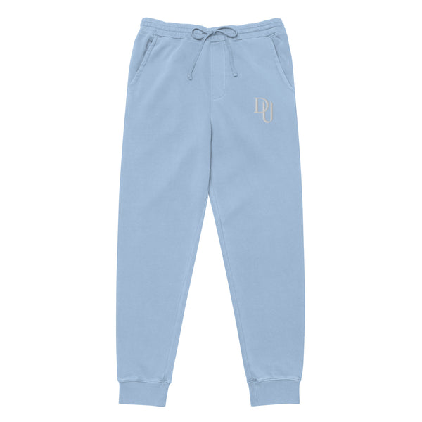 Blue pigment-dyed sweatpants