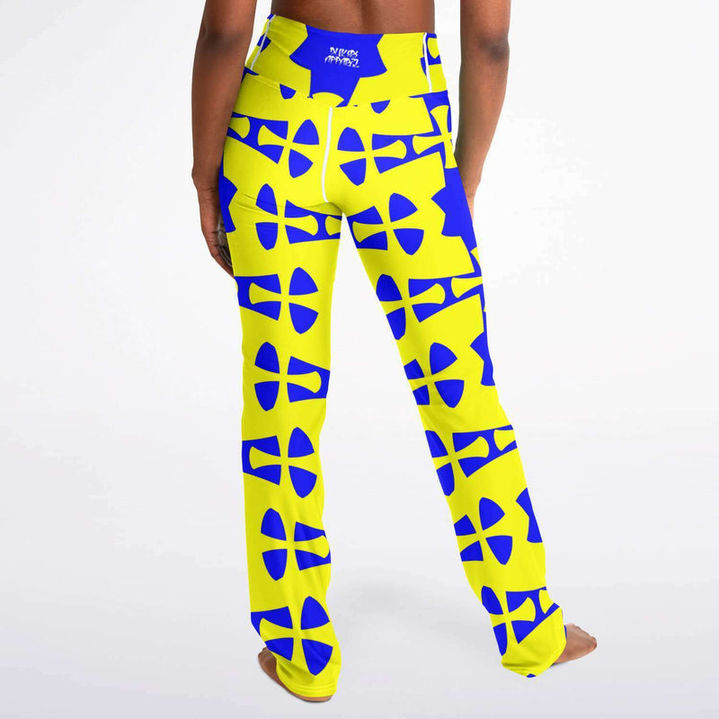 Blue-Yellow Crusader Flare Leggings