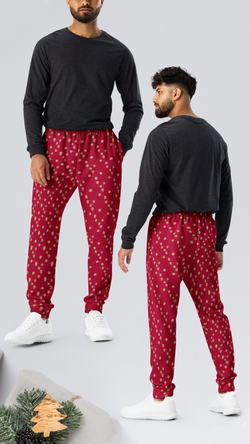 Christmas Bells Burgundy Premium Men's Joggers