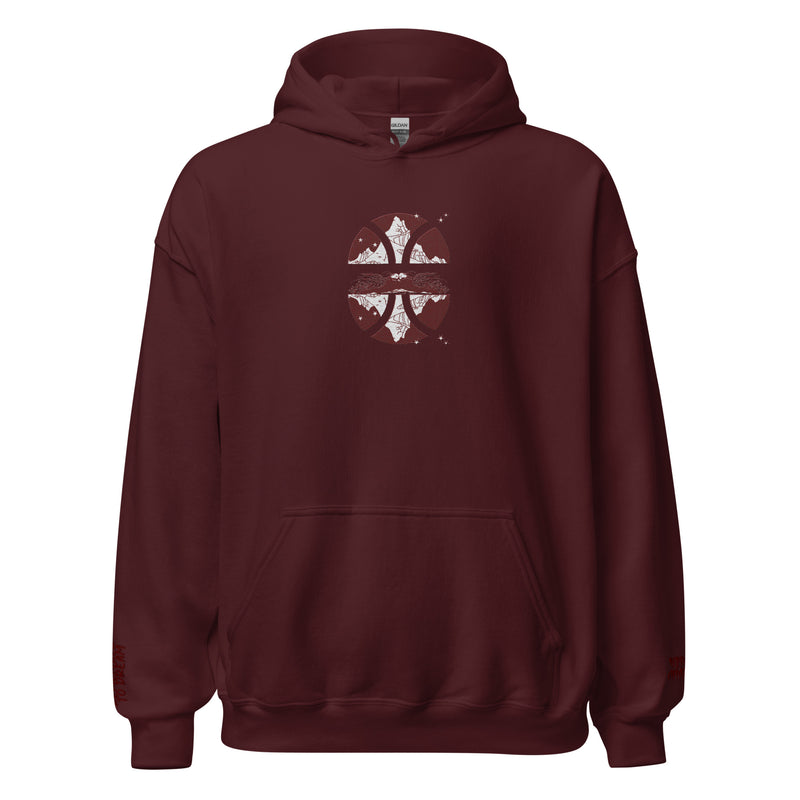 Mountain Skys Embroidered Maroon Hoodie