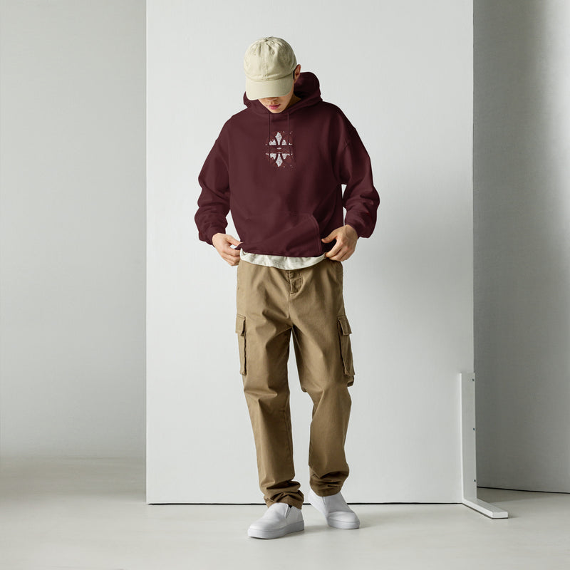 Mountain Skys Heavyweight Embroidered Maroon Hoodie