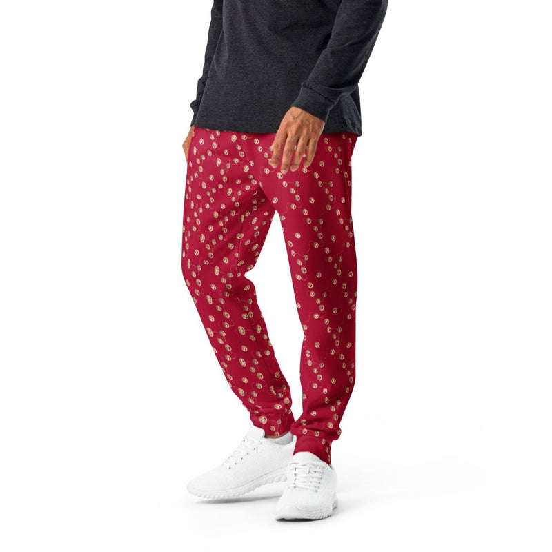 Christmas Bells Burgundy Premium Men's Joggers