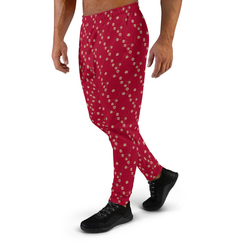 Christmas Bells Burgundy Premium Men's Joggers