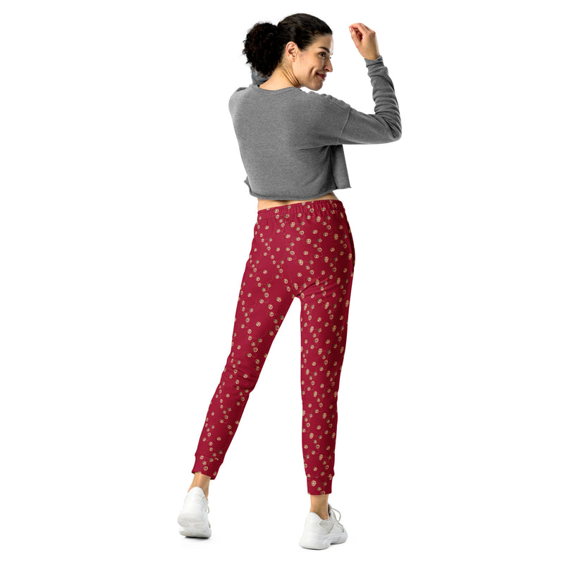 Christmas Bells Burgundy Premium Women's Joggers