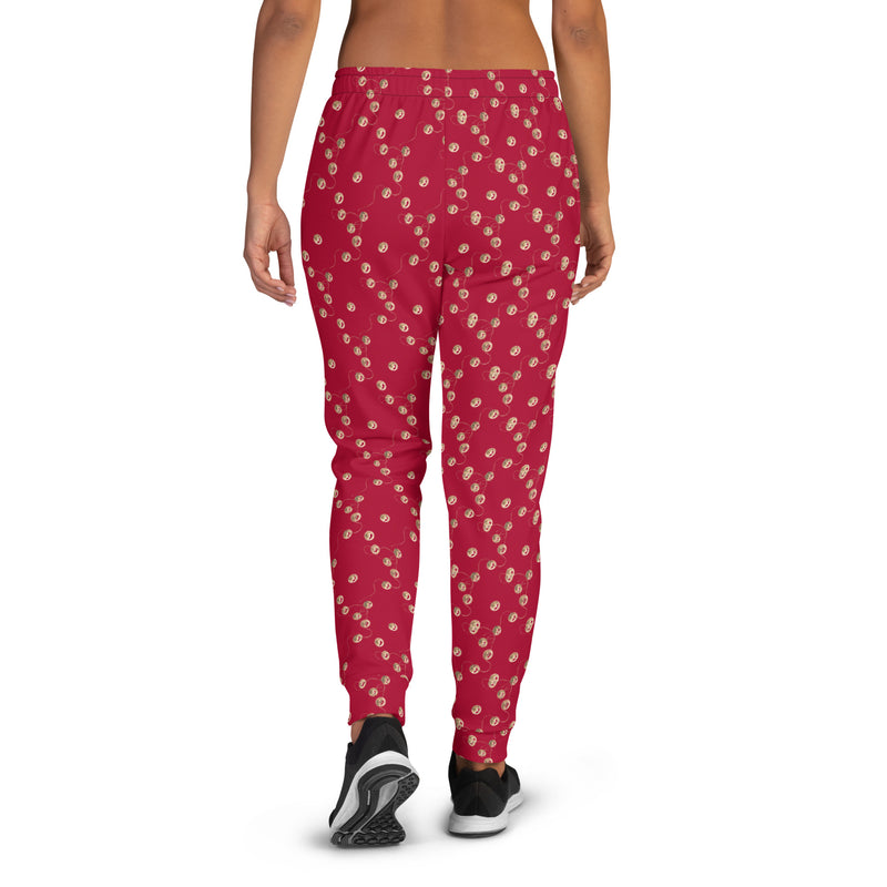 Christmas Bells Burgundy Premium Women's Joggers