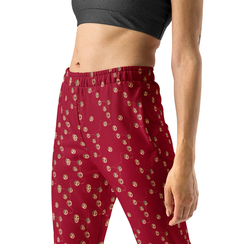 Christmas Bells Burgundy Premium Women's Joggers