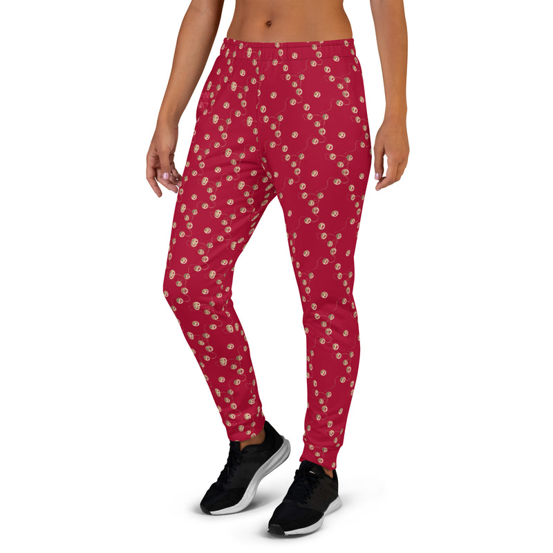 Christmas Bells Burgundy Premium Women's Joggers