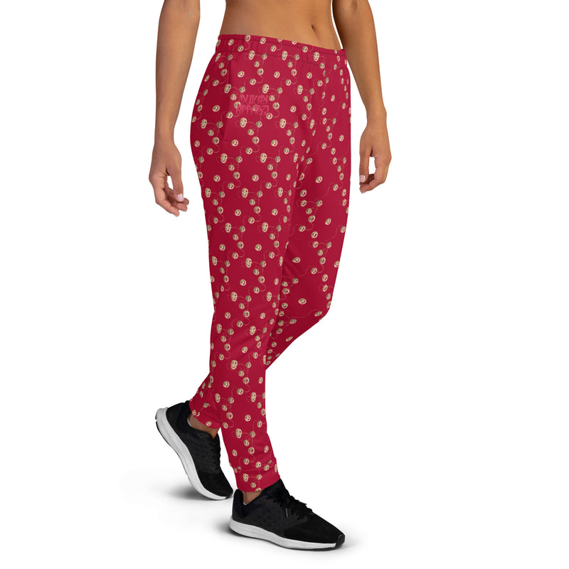 Christmas Bells Burgundy Premium Women's Joggers