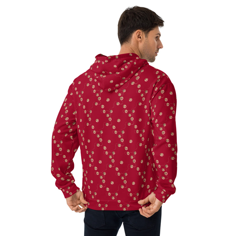 Christmas Bells Burgundy Unisex Premium Hoodie