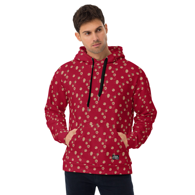 Christmas Bells Burgundy Unisex Premium Hoodie-men