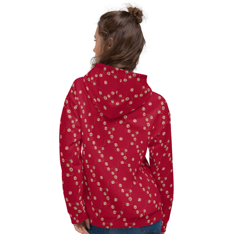 Christmas Bells Burgundy Unisex Premium Hoodie