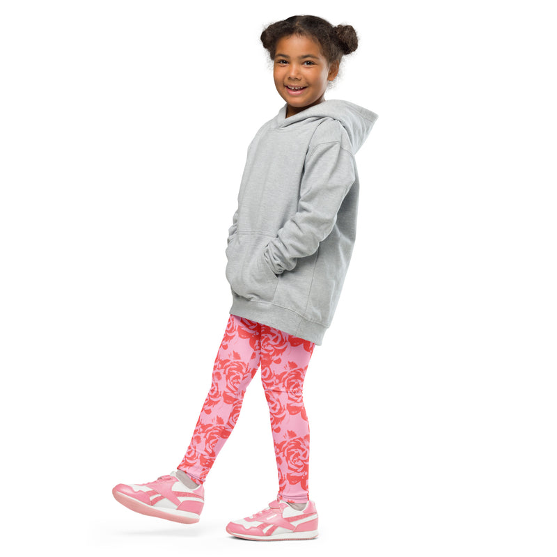 dukiri-apparel-all-over-print-girls-red-rose-pink-leggings-front