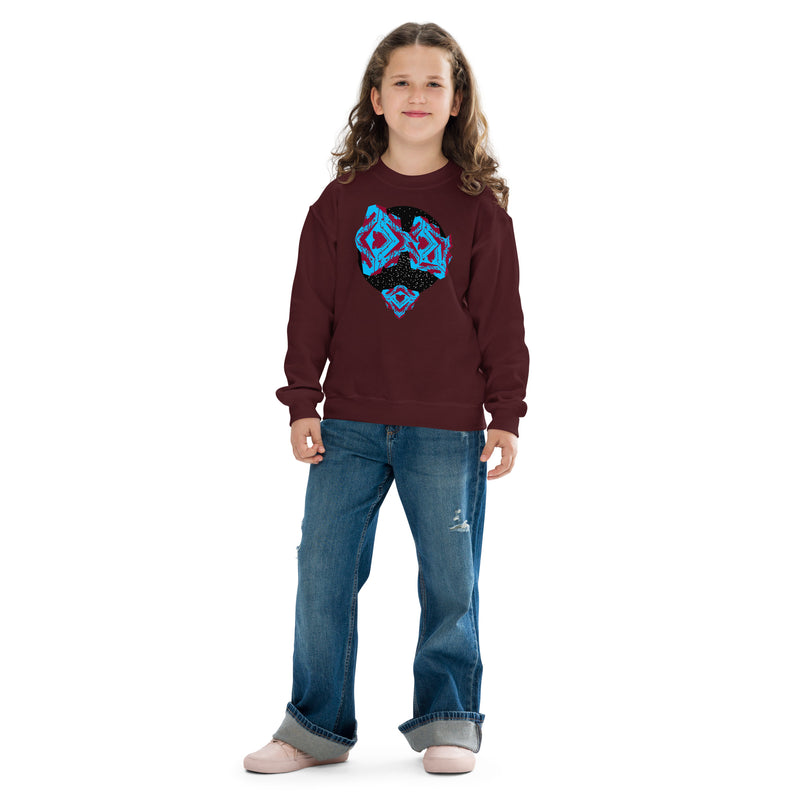 dukiri-apparel-youth-star-gazer-graphic-print-maroon-crew-neck-sweatshirt-front