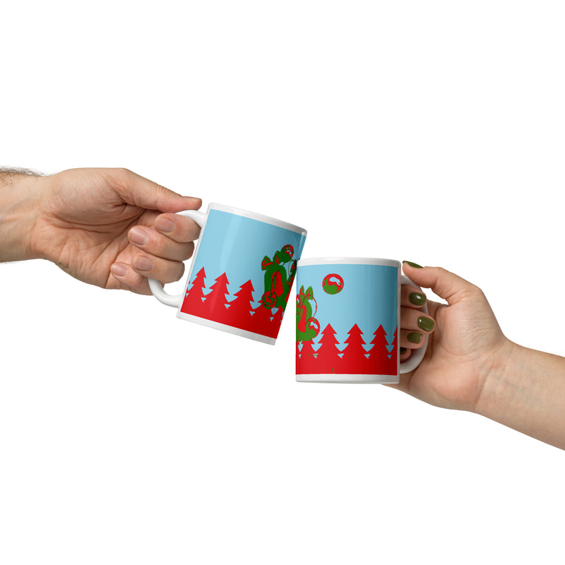 Christmas Bells Print White glossy mug