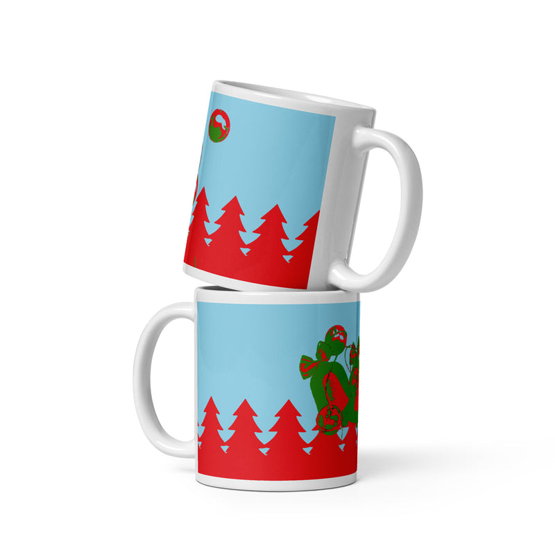 Christmas Bells Print White glossy mug