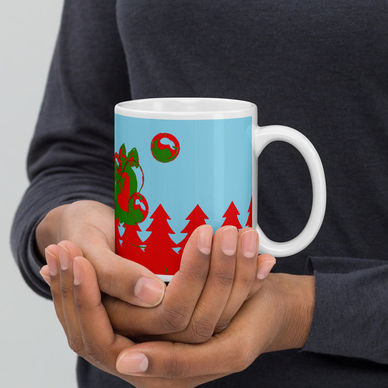 Christmas Bells Print White glossy mug